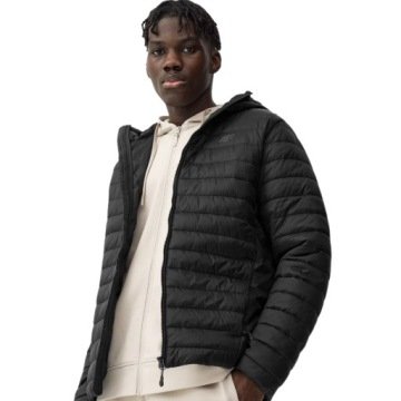 Męska Kurtka Puchowa 4F Z Kapturem Kieszenie Impregnacja Ocieplana Lekka L