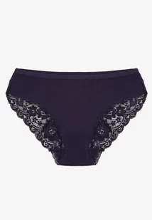 Granatowe Majtki Figi Zdobione Koronką Venissella - Majtki damskie - miniaturka - grafika 1