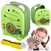 Skarbonki - SKARBONKA SEJF BANKOMAT DLA DZIECI ZIELONA ŻABKA BANKNOTY MONETY PIN - miniaturka - grafika 1
