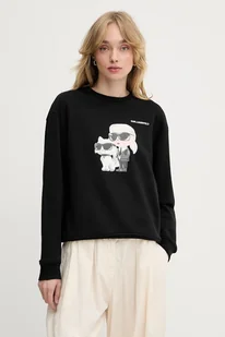 Karl Lagerfeld bluza IKON damska kolor czarny z nadrukiem A3W20057 - Bluzy damskie - miniaturka - grafika 1