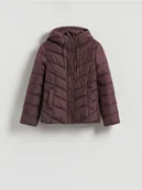 Kurtki damskie - Reserved - Pikowana kurtka z kapturem - mahoniowy - miniaturka - grafika 1