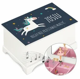 Szkatułka drewniana z pozytywką i nadrukiem dla dziewczynki na imieniny - Pozytywki dla dzieci Szkatułka drewniana z pozytywką i nadrukiem dla dziewczynki na imieniny - Pozytywki dla dzieci - miniaturka - grafika 1