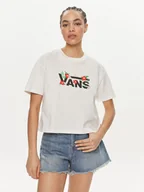 Koszulki i topy damskie - Vans T-Shirt Fleurs Os Crop Ss VN000JG7 Écru Regular Fit - miniaturka - grafika 1