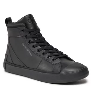 Sneakersy Calvin Klein Jeans Vulcanized Mid Laceup Mix In Uc YM0YM00900 Triple Black 0GT - Półbuty męskie - miniaturka - grafika 1
