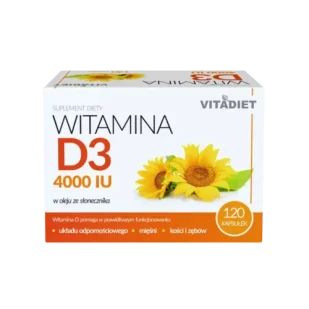 Vitadiet Witamina D3 4000 IU, 120 kapsułek - Witaminy i minerały - miniaturka - grafika 1