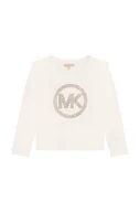 Bluzki dla dziewczynek - Michael Kors longsleeve bawełniany dziecięcy kolor biały - miniaturka - grafika 1