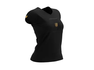Koszulki sportowe damskie - COMPRESSPORT Koszulka biegowa damska PERFORMANCE SS T-SHIRT Black Edition 2022 czarna - grafika 1