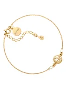 Bransoletki - Złota bransoletka z ozdobną zawieszką - miniaturka - grafika 1