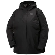 Kurtki i kamizelki sportowe damskie - Helly Hansen Seven J Plus, kurtka przeciwdeszczowa, damska, plus size, czarna - miniaturka - grafika 1