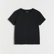 Koszulki dla chłopców - Reserved - Bawełniany t-shirt basic - Czarny - miniaturka - grafika 1