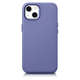 iCarer Case Leather pokrowiec etui z naturalnej skóry do iPhone 14 jasnofioletowy (WMI14220705-LP) (kompatybilne z MagSafe) - Etui i futerały do telefonów - miniaturka - grafika 1