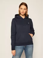 Bluzy damskie - Tommy Jeans Bluza Fleece Hoodie DW0DW09228 Granatowy Regular Fit - miniaturka - grafika 1