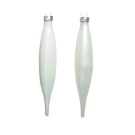 Bombki - Bombki sople szklane zestaw 6sztuk matowe połyskujące Biały - miniaturka - grafika 1