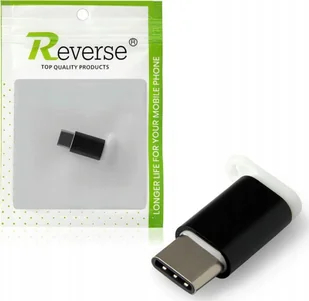 Revers Adapter Przejściówka REVERSE Złącze Micro USB do USB C Czarny Transmisja - Adaptery i przejściówki - miniaturka - grafika 1