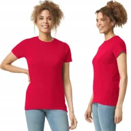 Koszulki i topy damskie - T-shirt Koszulka Damska Bawełna SOFTSTYLE Gildan GIL64000 CZERWONA XL - miniaturka - grafika 1