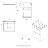 Szafki łazienkowe - Sapho Sitia Szafka podumywalkowa 56,4x44,1x70 cm dąb srebrny SI060-1111 - odbiór osobisty: Kraków, Warszawa - miniaturka - grafika 1