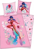 Pościel - Pościel bawełniana Miraculum 135x200 Biedronka i Czarny Kot Miraculous poszewka 140X200 - miniaturka - grafika 1