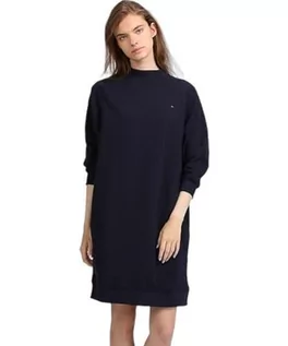 Sukienki - Tommy Hilfiger Damska krótka sukienka swetrowa z polarem, Pustynne niebo, S - grafika 1