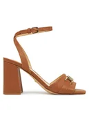 Sandały damskie - Guess Sandały FLJGRT LEA03 Brązowy - miniaturka - grafika 1