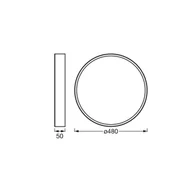 Lampy sufitowe - OSRAM Lampa sufitowa LED ORBIS SLIM MOIA, biały / opal, metal - miniaturka - grafika 1