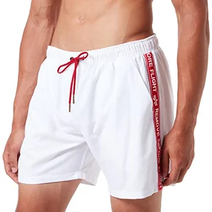 Alpha Industries RBF Tape szorty kąpielowe czerwone, biały, S - Spodenki damskie - miniaturka - grafika 1