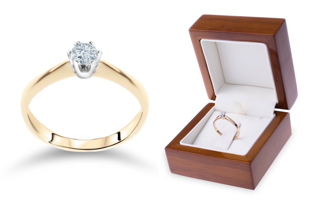 ZŁOTY PIERŚCIONEK ZARĘCZYNOWY 585 AN98 Rozmiar:9