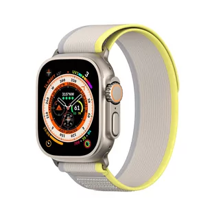 Sportowy pasek na rzepy do Apple Watch Ultra / 8 / 7 / 6 / SE / 5 / 4 / 3 / 2 / 1 (42, 44, 45, 49 mm) Dux Ducis Strap YJ Version - żółto-beżowy - Akcesoria do smartwatchy - miniaturka - grafika 1