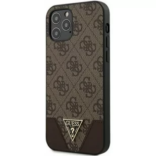 Guess 4G Triangle Collection - Etui na iPhone 12 / iPhone 12 Pro brązowy GUHCP12MPU4GHBR - Etui i futerały do telefonów - miniaturka - grafika 4