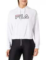 Bluzy damskie - FILA Damska bluza z kapturem Sarena Cropped, jasna biel, M, Bright White, M - miniaturka - grafika 1