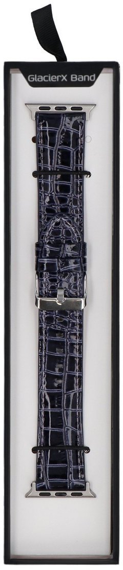 GlacierX Glossy Leather Midnight Blue do Apple Watch 38/40/41mm Fioletowa Ultramaryna