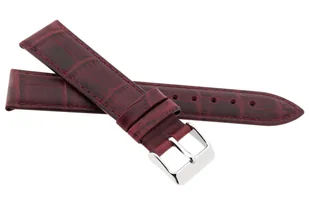 Skórzany pasek do zegarka 24 mm JVD R41705-24 wiśniowy - Akcesoria do zegarków - miniaturka - grafika 1