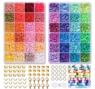 Biżuteria dla dzieci - ZESTAW KORALIKÓW DO ROBIENIA BIŻUTERII BRANSOLETEK BRANSOLETKI ZAWIESZKI - miniaturka - grafika 1