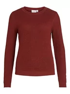 Swetry damskie - Vila Damski sweter z dzianiny Basic, Fired Brick, XS - miniaturka - grafika 1