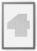 Ramki na zdjęcia - Ramka Na Zdjęcia Cyferka Cztery Szara. Ramka O Rozmiarze 21X30 Cm - miniaturka - grafika 1