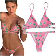 Stroje kąpielowe - Strój kąpielowy dwuczęściowy różowy modelujący komplet góra dół M - miniaturka - grafika 1