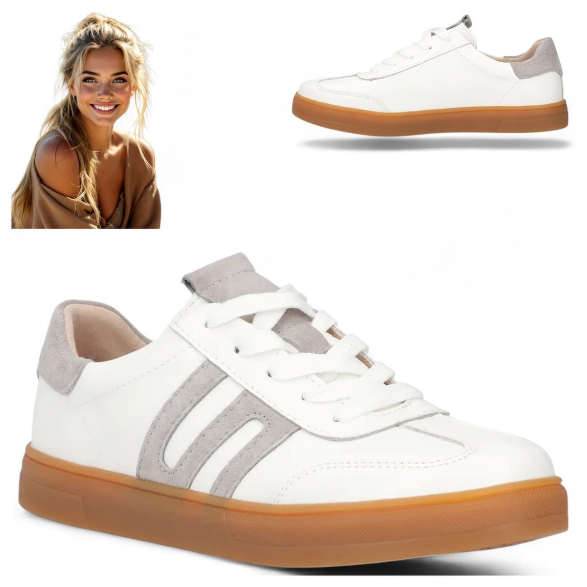 Sneakersy Damskie SKÓRZANE FILIPPO Wygodne sportowe Półbuty sznurowane 36