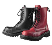 Botki męskie - glany STEADY'S - 10 dziurek, BLACK/RED (STE/10/1/2) DWA KOLORY-41 - miniaturka - grafika 1