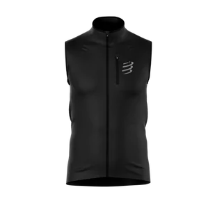 COMPRESSPORT Kamizelka biegowa męska HURRICANE WINDPROOF VEST black - Bluzy sportowe męskie - miniaturka - grafika 1