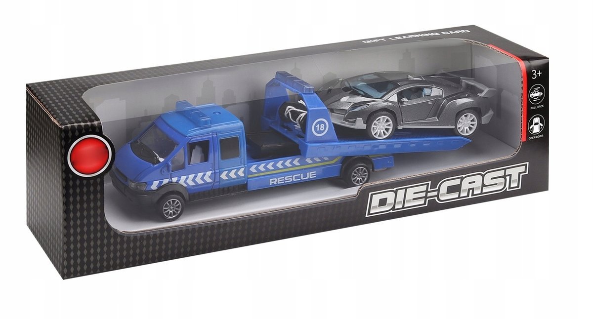 Truck Laweta Ze Pojazdem Sportowym Na Dedykowanej Lawecie Mix Kolorów