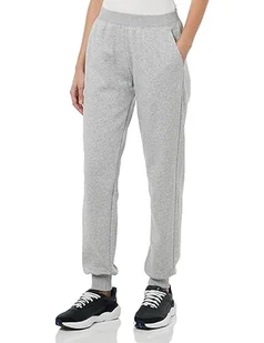 Emporio Armani Damskie spodnie dresowe z mankietami Iconic Terry, jasnoszary melanżowy, M - Spodnie damskie - miniaturka - grafika 1
