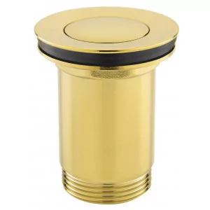 FERRO S283G Zawór spustowy z przelewem, click-clack, 5/4", złoty - Korki do umywalek - miniaturka - grafika 1
