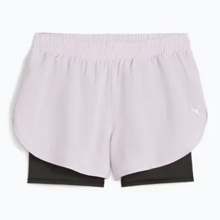 Spodenki damskie PUMA Run Favorite Woven 2In1 3" puma black/grape mist - Sport OUTLET - miniaturka - grafika 1