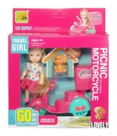 Akcesoria dla lalek - Laleczka ze skuterem z bagażnikiem i pieskiem - SWEDE - miniaturka - grafika 1