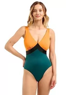 Stroje kąpielowe - Bez Complexe Beyond The Beach jednoczęściowy kostium kąpielowy bez fiszbin, czarny zielony żółty, 46 damski, Czarno-żółty, 40-42 - miniaturka - grafika 1