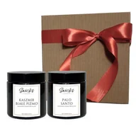 Świece - Zestaw prezentowy zapachowe świeczki sojowe 2x120ml KASZMIR BIAŁE PIŻMO, PALO SANTO - miniaturka - grafika 1