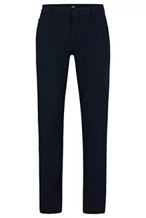 Skarpetki męskie - BOSS Męskie spodnie Schino-Slim D Slim-Fit ze stretchem - bawełniana satynowa czerń, Czarny, 46 - grafika 1