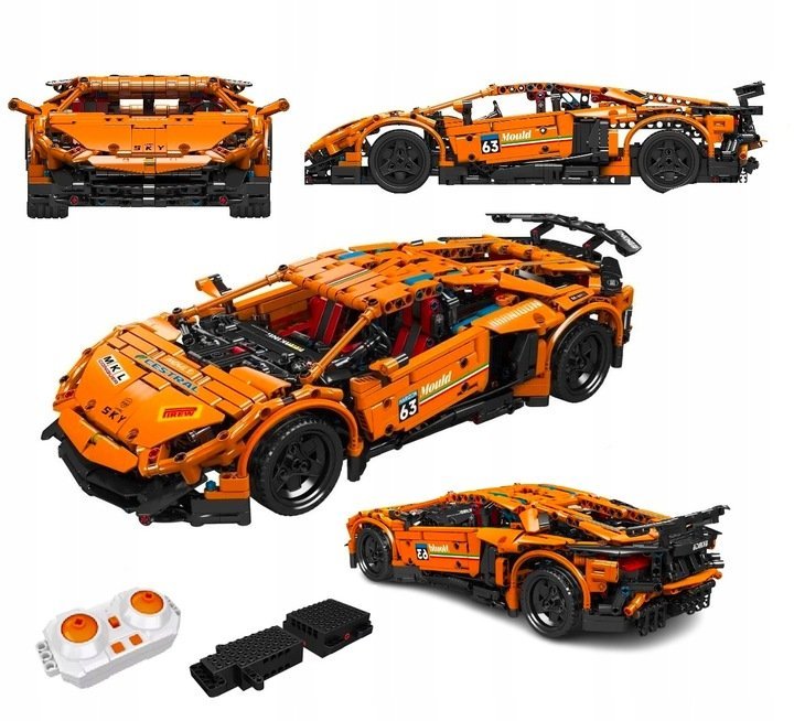 Klocki konstrukcyjne samochód lamborghini pomarańczowe 1608el (1608PCS)