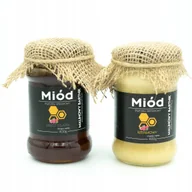 Miód - Zestaw Miodów - Spadziowy-Spadź Iglasta i Rzepak 2 x 400g - Polska Pasieka - miniaturka - grafika 1