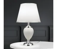 Lampy stojące - Orion LA 4-1229 - Lampa stołowa OVUM 1xE27/40W/230V 48 cm ceramika biały/chrom - miniaturka - grafika 1