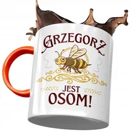 Kubki - Kubek Pomarańczowy Dla Grzegorza Grześka Prezent z Nadrukiem ze Zdjęciem + Opakowanie na prezent (wzór 02) - miniaturka - grafika 1